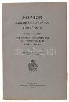 Házi Jenő: Sopron szabad királyi város története. II. rész. 4. köt. Különféle számadások és adójegyzékek 1454-től 1495-ig. Közli: Dr. vitéz - -. Sopron, 1936., Székely és Társa, XXII+493+1 p. Kiadói papírkötés, a hátsó borítón sarkán kis gyűrődésnyommal, kis szakadással, de ezt leszámítva jó állapotban. Felvágatlan lapokkal.