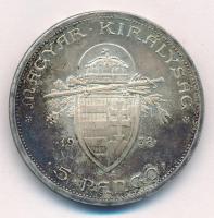 1938. 5P Ag "Szent István" T:1- patina 
Adamo P8.1