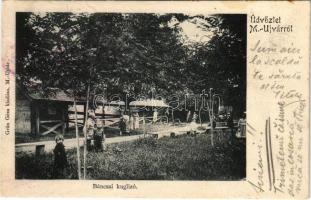 1904 Marosújvár, Uioara, Ocna Mures; Báncsai kuglizó, tekepálya, sport. Grün Géza kiadása / bowling alley