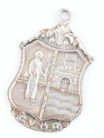 Győr város címere fém medál, 3,3×2 cm