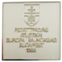 1988. "Fedettpályás Atlétikai Európa Bajnokság - Budapest 1988" részben műgyantás fém díjp...