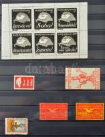 246 db régi levélzáró rengeteg magyarral 16 fekete lapos luxus berakóban