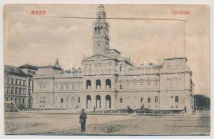 1924 Arad, Városháza. Leporellolap 8 kis képpel / town hall. leporellocard with 8 mini pictures (szakadások / tears)