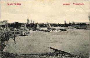 1911 Szászrégen, Reghin; Marosgát. Bischitz I. kiadása / Maroschwehr / Mures river dam (EK)