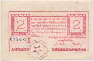 Esztergom 1919. június 10. 2K "Esztergomi Pénzintézetek Utalványa" T:III Adamo EST1.1