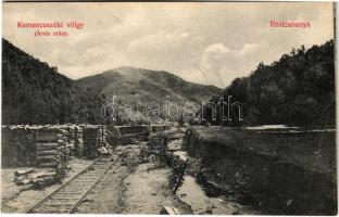 Resicabánya, Resita; Kemenceszéki-völgy árvíz után, fűrésztelep, iparvasúti pálya / Cuptoare Secul after the flood, sawmill, industrial railway tracks