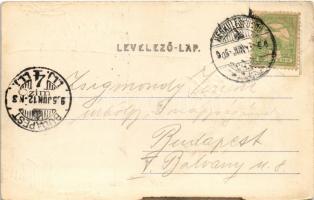 1905 Herkulesfürdő, Baile Herculane; Góth szálloda, görögkeleti (ortodox) templom és Diocesana nyara...