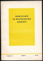 4 különböző cseh nyelvű numizmatikai értesítő "Moravské Numismatické Zprávy 1967,1968/69,1970,1...