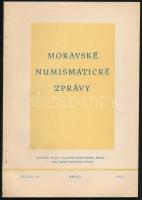 4 különböző cseh nyelvű numizmatikai értesítő "Moravské Numismatické Zprávy 1967,1968/69,1970,1...