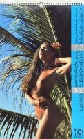 1991 Erotikus, akt falinaptár, ázásnyomokkal, 50x32 cm / Erotic nude calendar