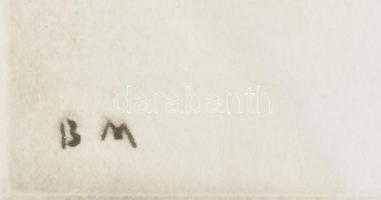 Borsos Miklós (1906-1990): Urania. Hidegtű, papír, jelzett a dúcon, üvegezett fakeretben, 29×20 cm