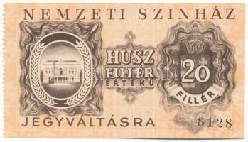 ~1946-1947. 20f Nemzeti Színház utalvány T:I