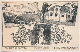 Schloss Martinskirchen. Feldpostkarte / WWI German and Austro-Hungarian K.u.K. military field postcard with castle (EK)