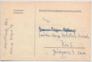 Feldpostkarte / Kézzel rajzolt osztrák-magyar Tábori Postai Levelezőlap / WWI Austro-Hungarian K.u.K...