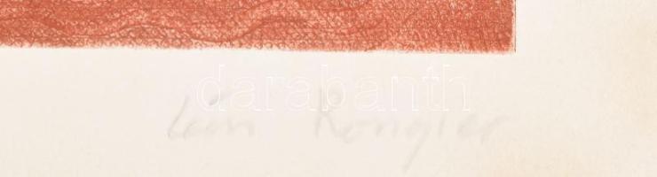 Léon Rongier (?) jelzéssel: Női alak. Rézkarc, papír, 23,5x17 cm