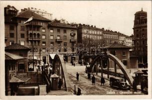 Fiume, Rijeka, Susak; Granicni most / Határhíd katonákkal és automobillal / border bridge, soldiers, automobile, Dr. Andric Zubar