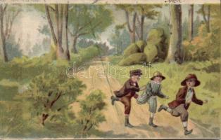 Children hold to light litho