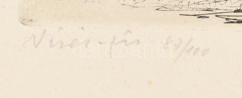 Boldizsár István (1897-1984): Vizes-fás. Rézkarc, papír, jelzett, számozott (87/100). 29,5x39,5 cm