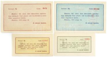 Miskolc 1919. 1K "O 1623" + 2K "U 05082 + 10K "K00003" + 20K "A 3824&q...