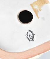 Kerámia Iparművész KSz. juhász, mázas kerámia, kézzel festett, jelzett, mázrepedésekkel, m: 22 cm