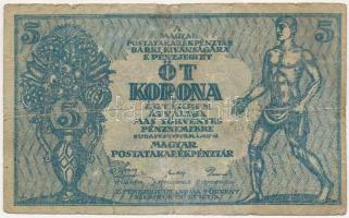 1919 5K "035 567.139" "Átváltja más törvényes pénznemekre" pénzjegy T:III- Adamo K8