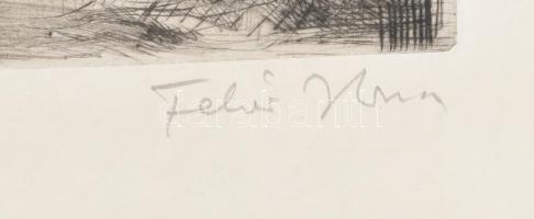 Fehér Ilona (1913-1983): Balaton. Rézkarc, papír, jelzett, 29x24,5 cm