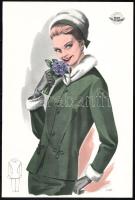 cca 1950 3 db Wemo Modes Internationales vintage divatkép, ofszet nyomat, papír, 32x21,5 cm