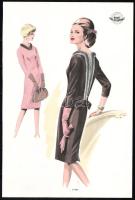 cca 1950 3 db Wemo Modes Internationales vintage divatkép, ofszet nyomat, papír, 32x21,5 cm