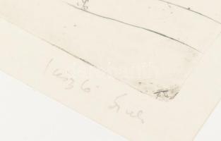 László Gyula (1910-1998): ,,Modell" Női akt. Rézkarc, papír, jelzett, üvegezett fakeretben, 19x...