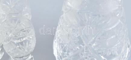 6 személyes ólomkristály likőrös készlet, hibátlan