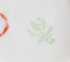 Hollóházi virágmintás bögre, porcelán, jelzett, hibátlan, m: 10 cm