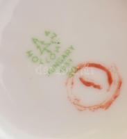 Hollóházi virágmintás bögre, porcelán, jelzett, hibátlan, m: 10 cm
