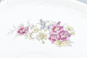 Antik tortatál, porcelán, jelzés nélkül, kopott, d: 38 cm