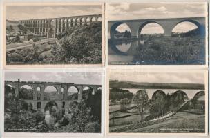 8 db RÉGI német képeslap vasúti hidakkal / 8 pre-1945 German postcards with railway viaducts