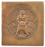 DN Középkori katona bronz emlékplakett (60x57mm) T:2