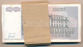 Jugoszlávia 1993. 500.000.000D (71x) eredeti, nem saját banki kötegelővel T:III folt, hullámos papír...