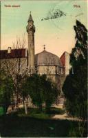 1907 Pécs, Török minaret. Divald Károly 1647-1907. (EK)