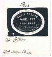 Budapest 1919. 50f Klein Aladár - Fahéj trt élelmiszer utalvány T:I Adamo128e