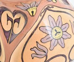 Fischer Emil (1863-1937): Szecessziós díszváza. Fajansz, jelzett: "Des. 20I" és 185 formas...