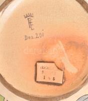 Fischer Emil (1863-1937): Szecessziós díszváza. Fajansz, jelzett: "Des. 20I" és 185 formas...