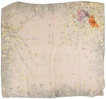 Rainbow jelzett selyem kendő, kb. 95x95 cm