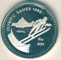 Nepál 1992. 500R Ag "Olimpia-síugrás" T:PP