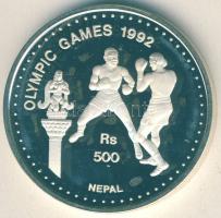 Nepál 1992. 500R Ag "Olimpia-boksz" T:PP