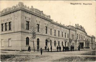 Nagykároly, Carei; Megyeháza. Csókás László kiadása / county hall (gyűrődés / crease)