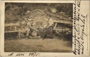 1905 Nadrág, Nadrag, Steinacker; Zadrazil forrás / mineral water spring. photo (lyukak / tiny pinholes)