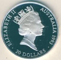 Ausztrália 1993. 20$ Ag "Olimpia-három atléta a dobogón" T:PP