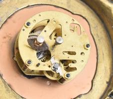 Asztali óra, masszív, öntött fém házzal, mechanikus szerkezettel, nem jár. m: 39 cm