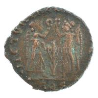 Római Birodalom / Aquileia / II. Constantius 347-348. AE4 bronz (1,25g) T:2 Roman Empire / Aquileia / Constantius II 347-348. AE4 bronze CONSTANT-IVS PF AVG / VICTORIAE DD AVGGQ NN - AQS (1,25g) C:XF RIC VIII 86
