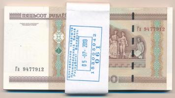 Fehéroroszország 2000. 500R (54x) sorszámkövetők, kötegelővel T:I,I- Belarus 2000. 500 Rubles (54x) consecutive serials with currency strap C:UNC,AU Krause P#27