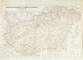 1928 Csonka-Magyarország áttekintő autótérképe, 1:550 000, tervezte: Gergely Endre, szakadással, 65×96 cm